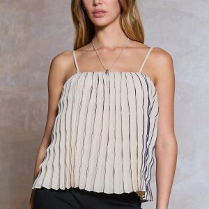Top light beige corte laser