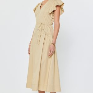 Mini dress sand con cinta cintura