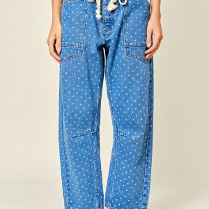 Jeans polka dot denim