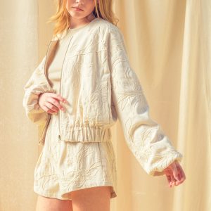 Set short con top listones blanco