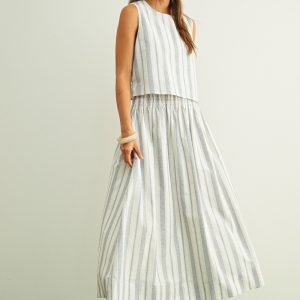 Set rayas azul con avena