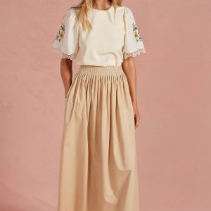 Midi skirt taupe