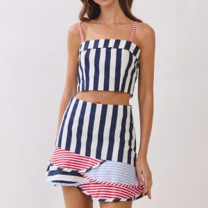 Set rayado skirt