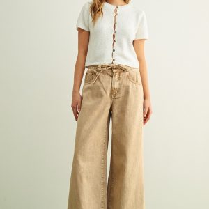 Pantalón washed beige