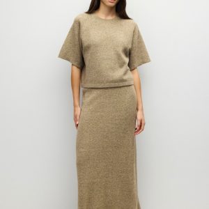 Set taupe falda con top