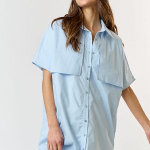 Mini dress baby blue camiser