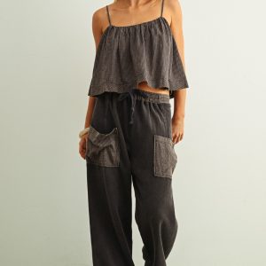 Top y pantalón negro spaguetti