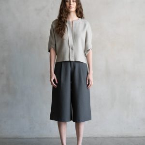 Cardigan manga corta gris cloudy