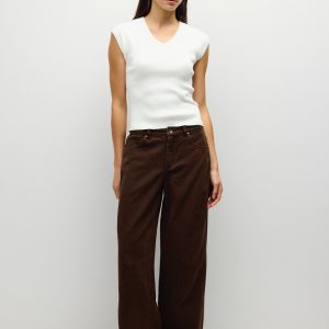 Pantalon café barrel