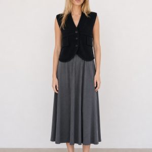 Falda larga gris