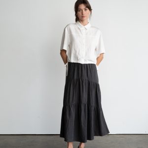 Falda con cinturon elastico gris