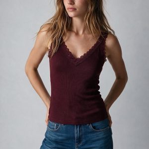 Tank top encaje rojo