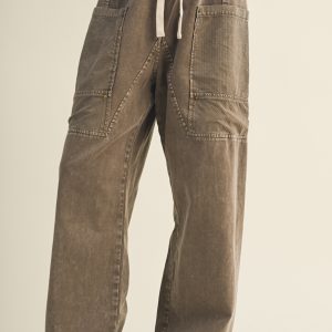 Jeans jareta olivo