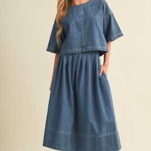 Set top con falda denim