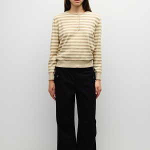Sweater beige y crema rayitas