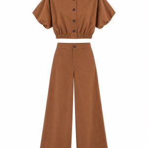 Set café camisa botones y pantalón