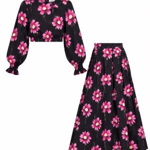 Set flores moradas con negro