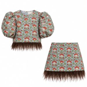 Set loto turquesa con flecos