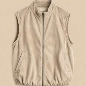 Chaleco suede beige zipper